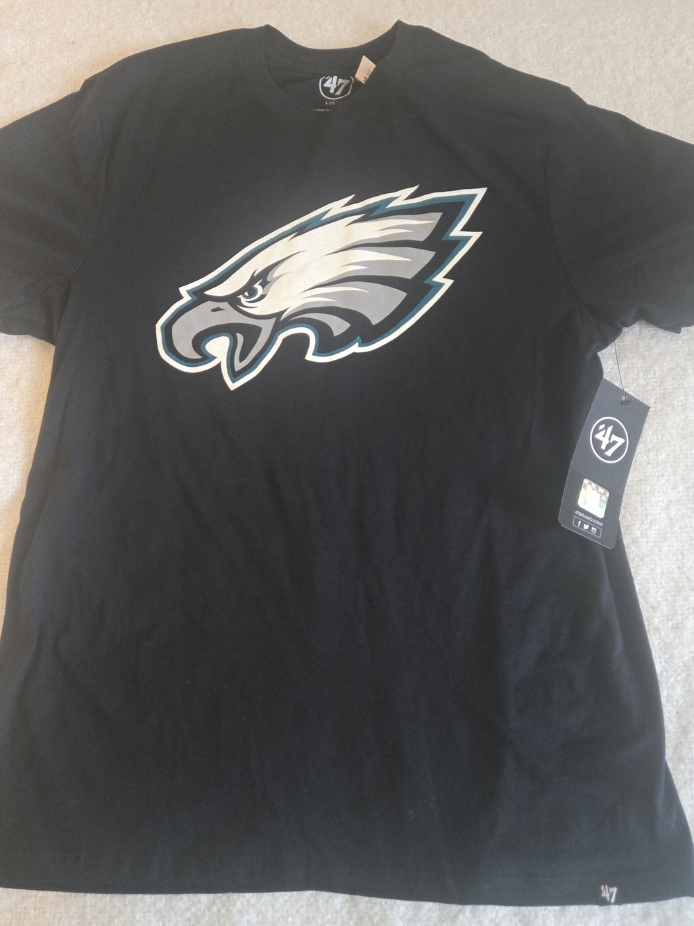 Men's Black NFL Philadelphia Eagles Short Sleeve Shirt '47 Brand. XL NWT!